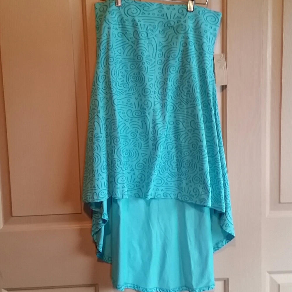 Soul flower hi lo aqua jazzy skirt NWT